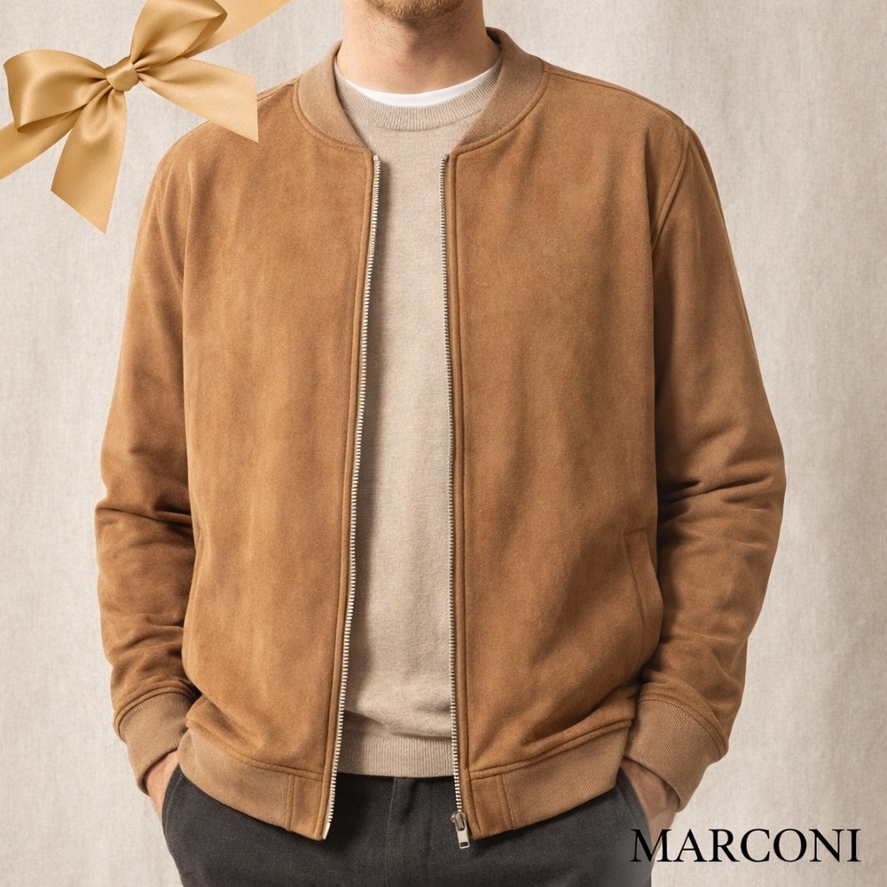 Marconi Faux Suede Bomber Jacket XXL